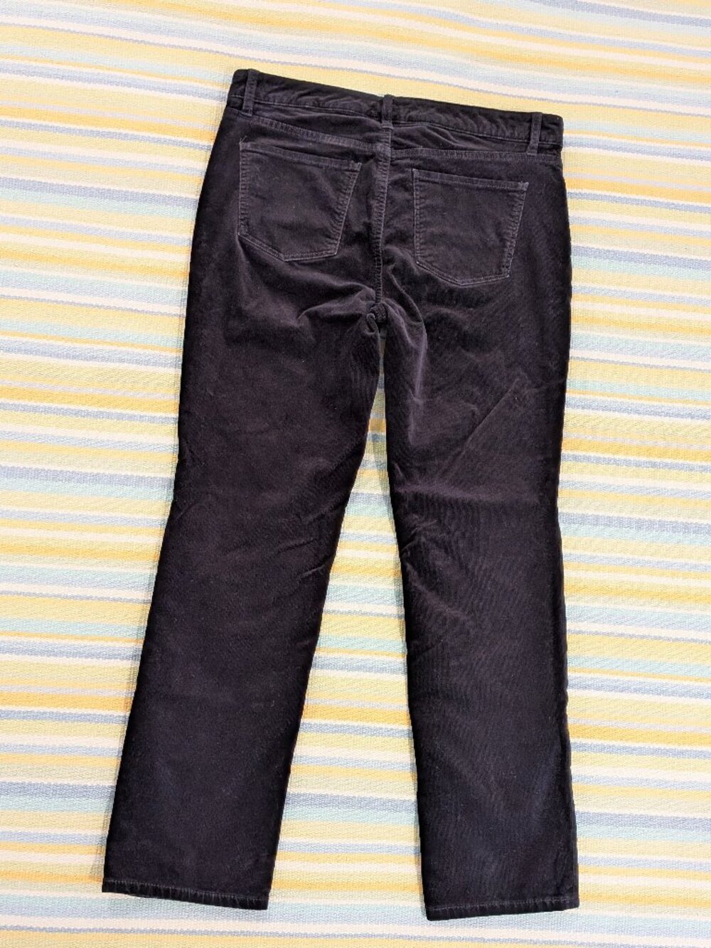⭐ Talbots Flawless Five-Pocket Corduroy Pants Black Straight Leg Petite 8P Stret